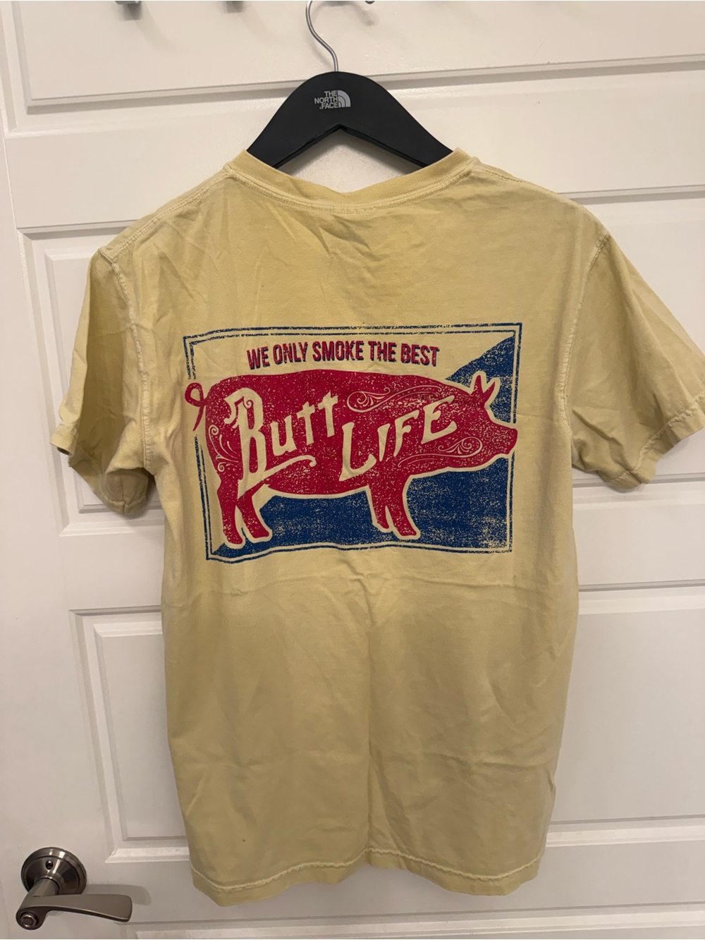 Comfort Colors Yellow Tee with Blue Pig Graphic